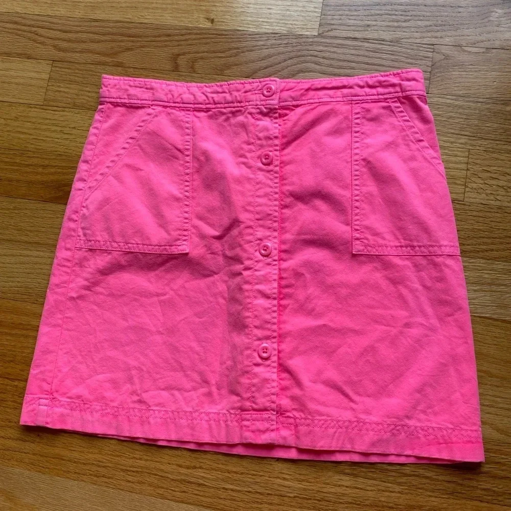 Vineyard Vines Girls Size 14 Skirt Neon Pink Button Front Pocket Skirt Bright‎